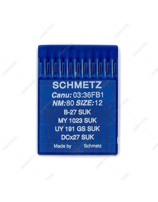 Aiguilles industrielles B27/ DCx27 taille 80 SUK