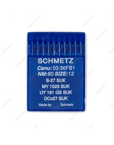 Aiguilles industrielles B27/ DCx27 taille 80 SUK