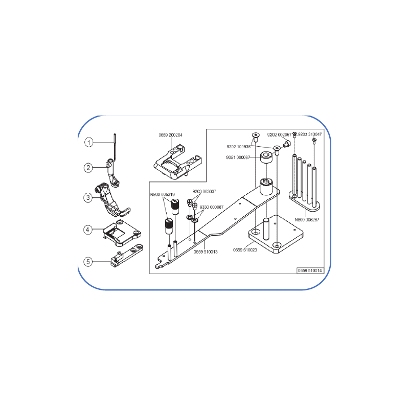 Kit bordage pour machine DA669 simple aiguille