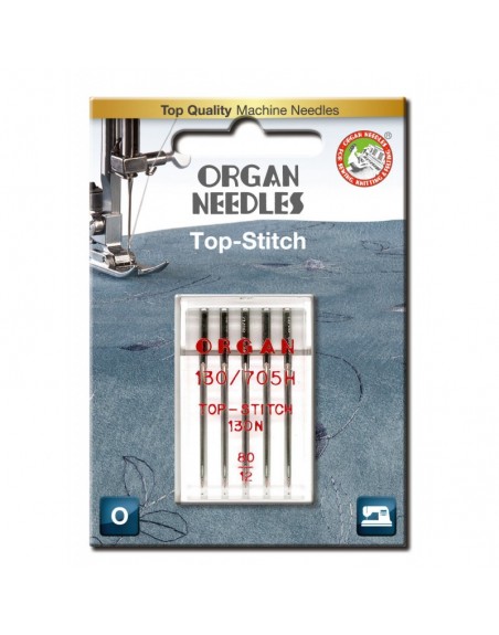 Paquet de 5 aiguilles 80 TOP STITCH ORGAN