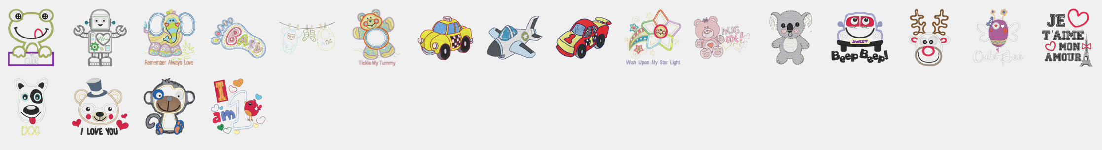 Les motifs enfants de la Bernina B 770 QE PLUS