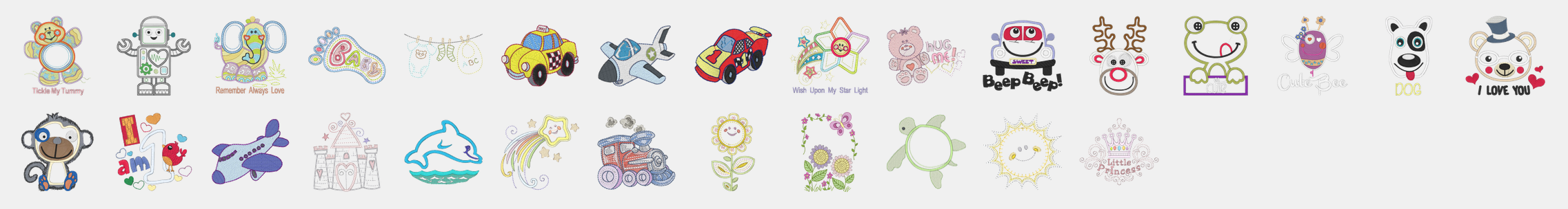 les motifs enfants de la bernina 570qe