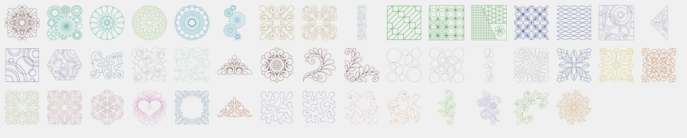 les motifs de quilt de la bernina 570qe