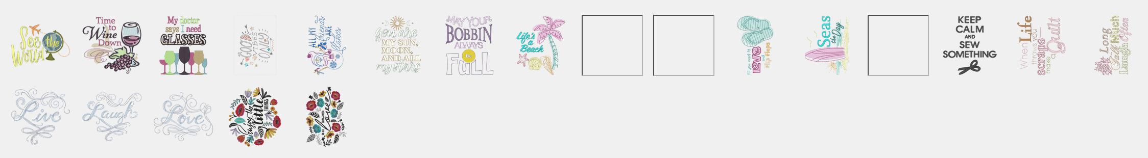 Les motifs dictons de la machine à coudre et à broder Bernina B790 pro