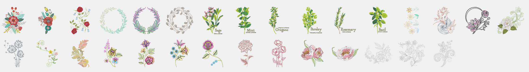 Les motifs fleurs de la machine à coudre et à broder Bernina B790 pro