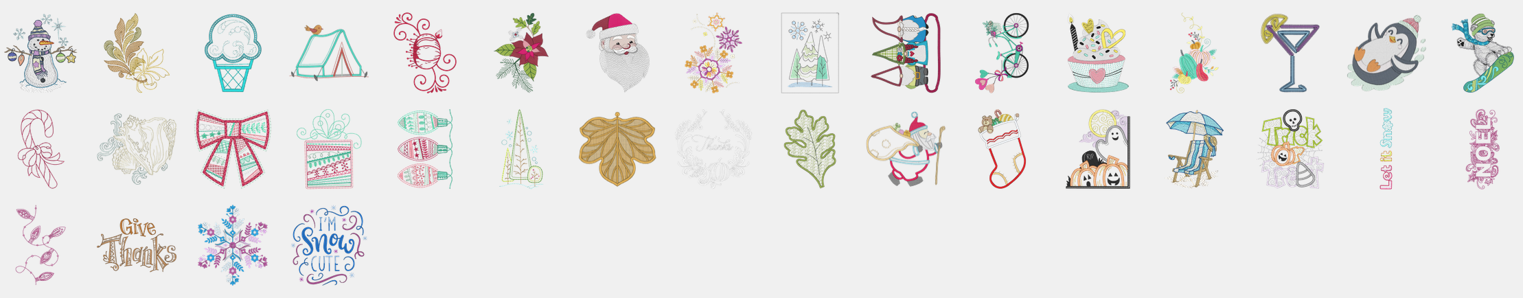 Les motifs saisons de la machine à coudre et à broder Bernina B790 pro